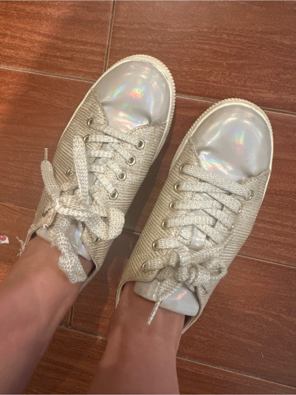 WW Qupid Glitter Holographic Toe Cap Sneakers Size 7